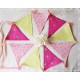 Wimpelkette Girlande Pink Rosa Hellgrün Apricot EK