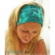 Haarband Stirnband Petrol Unikat Knoten Stirnband Stretchband Turban Elastisch Geschenk  E+K