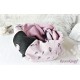 LOOP SCHAL Brautschal Rosa Violett Ivory Rundschal Einzelstück Rosen Altrosa Bestickt Elegant UNIKAT Spitze Damenschal E