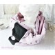 LOOP SCHAL Brautschal Rosa Violett Ivory Rundschal Einzelstück Rosen Altrosa Bestickt Elegant UNIKAT Spitze Damenschal E