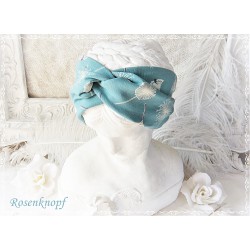 Haarband Stirnband Mintblau PusteblumenKnoten Stirnband Stretchband Damenhaarband Elastisch Geschenk E+K
