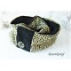 Loop Damenloop Schal Rundschal Frauen Spitze UNIKAT Schwarz Ocker Beige Dots Punkte Spitze Elastisch Frauen Damenschal E+K