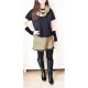 Loop Damenloop Schal Rundschal Frauen Spitze UNIKAT Schwarz Ocker Beige Dots Punkte Spitze Elastisch Frauen Damenschal E+K