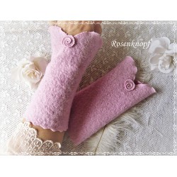 Armstulpen Rosa Pulswärmer Hochzeit Walk E*