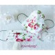Behelfsmaske Weiß-Rosa-Rosen Mundbedeckung Mundmaske Kochfest