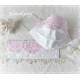 Maske Braut Weiß Rosa Spitze Mundbedeckung