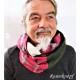 Loopschal Dunkelrot Ivory Dunkelgrün Herren Upcycling  E K