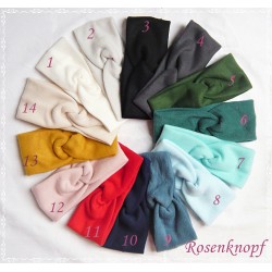 Damen Haarband Stirnband Fleece Uni viele Farben E* - Farbe : Altrosa