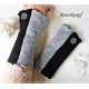 Damen Pulswärmer Armstulpen Grau Schwarz Walk E*