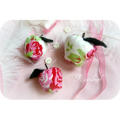 Girlande/Kette LISA-ROS Äpfel, 3er Set Weiß Rosa