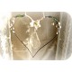 Drahtherz Blumen Kristall Schwarz Ivory