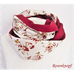 Loop Schal Ivory Rot Altrosa Hochzeit Unikat E*