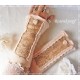 Armstulpen Pulswärmer Hochzeit Apricot Beige Walk E*