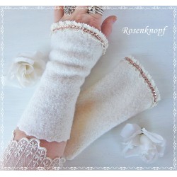 Armstulpen Ivory Hochzeit Walk Pulswärmer