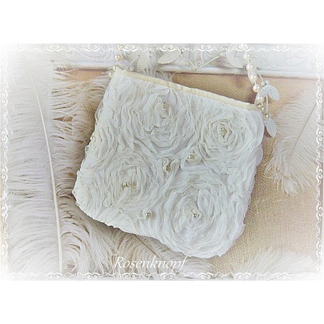 Handtasche Ivory Tüll Tasche Hochzeit E*