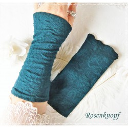 Damen Armstulpen Pulswärmer Petrol Stretch E*
