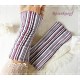 Damen Armstulpen Weiß Bordeaux Pulswärmer Upcycling *