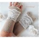 Damen Armstulpen Sand Weiß Pulswärmer Walk Hochzeit E*
