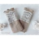 Armstulpen Sand/Beige Weiß Pulswärmer Walk Spitze Hochzeit E*