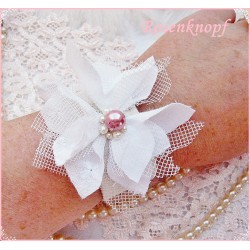 Armband Brautschmuck Weiß Shabby