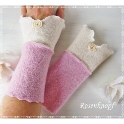 Armstulpen Ivory Rosa Hochzeit Walk Pulswärmer E*