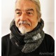 Schlupfschal Herrenloop Grau Schwarz Upcycling E*
