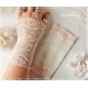 Damen Armstulpen Pulswärmer Ivory Apricot Hochzeit Spitze E*