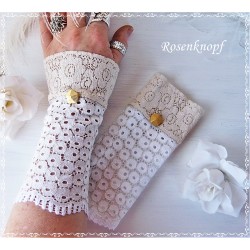 Spitzenstulpen Brautstulpen Ivory