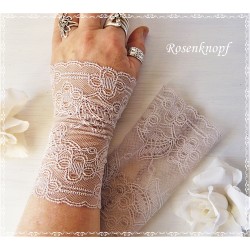 Armstulpen Pulswärmer Puder Hochzeit Spitze E*