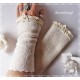 Armstulpen Ivory Pulswärmer Hochzeit Walk E*