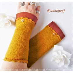 Walk Armstulpen Pulswärmer Ocker Grün *