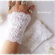 Armstulpen Altweiß Pulswärmer Spitze Blickdicht Hochzeit E*
