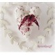 Stoffherz Herz Anhänger Weiß Bordeaux Shabby *