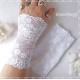 Damen Armstulpen Weiß Pulswärmer Spitze Hochzeit E*