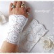Damen Armstulpen Weiß Pulswärmer Spitze Hochzeit E*