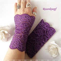 Armstulpen Spitze Pulswärmer Veilchen *