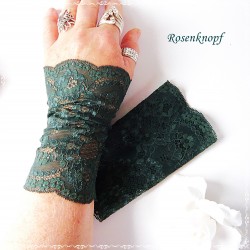 Damen Armstulpen Tannengrün Pulswärmer Hochzeit E*