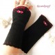 Damen Pulswärmer Armstulpen Walk Schwarz Magenta E*