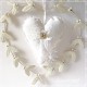 Stoffherz Herz Anhänger Weiß Spitze Shabby E*