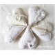 Stoffherz Herz Anhänger Weiß Spitze Shabby *