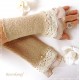 Armstulpen Sand Nougat Pulswärmer Walk Spitze *