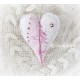 Stoffherz Herz Anhänger Weiß Rosa Shabby *
