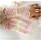 Armstulpen Weiß Rosa Pulswärmer Hochzeit EK