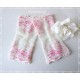 Armstulpen Weiß Rosa Pulswärmer Hochzeit EK