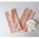 Damen Armstulpen Pulswärmer Hochzeit Apricot Spitze *