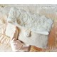 Clutch ROSES on LINEN Brauttasche Creme Leinen