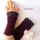 Damen Pulswärmer Armstulpen Walk Bordeaux Aubergine E*