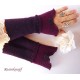 Damen Pulswärmer Armstulpen Walk Bordeaux Aubergine E*