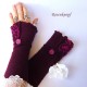 Damen Pulswärmer Armstulpen Merinowolle Aubergine Magenta E*