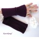 Damen Armstulpen Aubergine Pulswärmer Stretch *